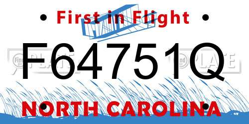 F64751Q North Carolina License Plate
