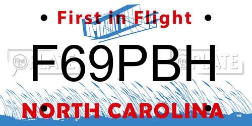 F69PBH North Carolina License Plate