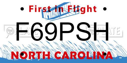 F69PSH North Carolina License Plate