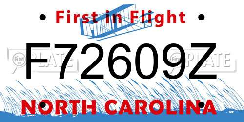F72609Z North Carolina License Plate