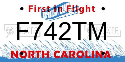 F742TM North Carolina License Plate