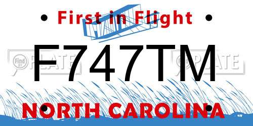 F747TM North Carolina License Plate