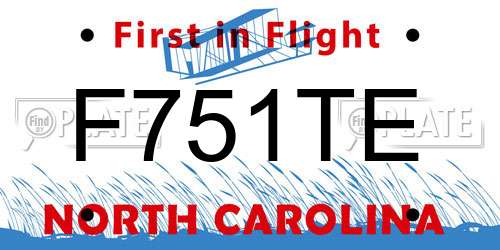 F751TE North Carolina License Plate