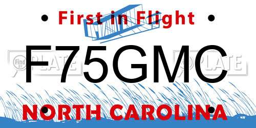 F75GMC North Carolina License Plate
