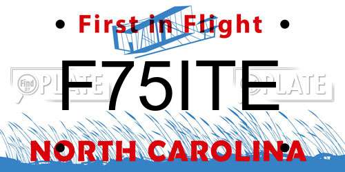 F75ITE North Carolina License Plate