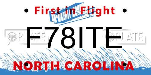 F78ITE North Carolina License Plate