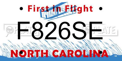 F826SE North Carolina License Plate