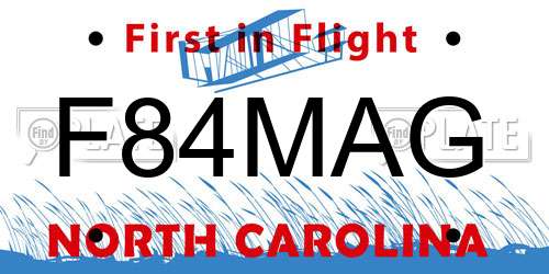 F84MAG North Carolina License Plate