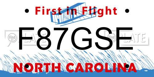 F87GSE North Carolina License Plate