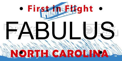 FABULUS North Carolina License Plate