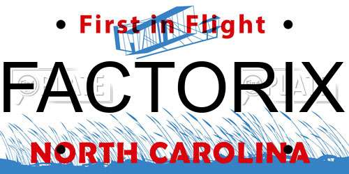 FACTORIX North Carolina License Plate