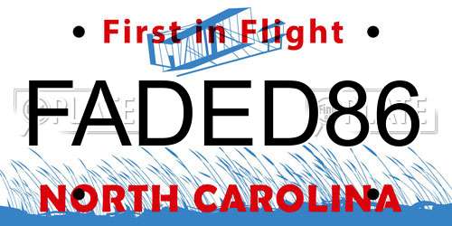 FADED86 North Carolina License Plate