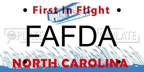 FAFDA North Carolina License Plate