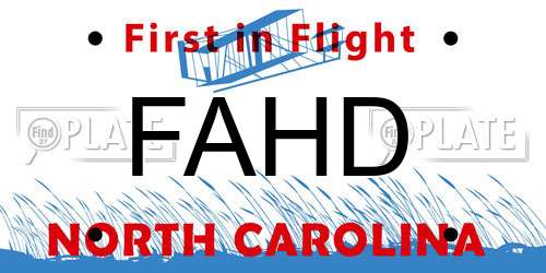 FAHD North Carolina License Plate