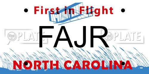 FAJR North Carolina License Plate