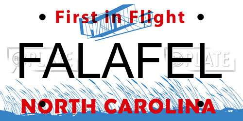 FALAFEL North Carolina License Plate