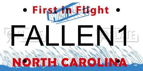 FALLEN1 North Carolina License Plate