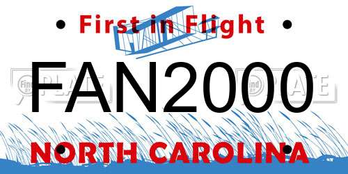 FAN2000 North Carolina License Plate