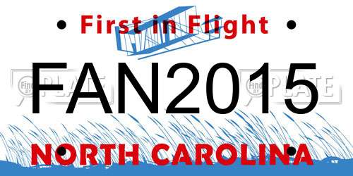 FAN2015 North Carolina License Plate
