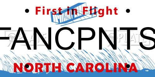 FANCPNTS North Carolina License Plate