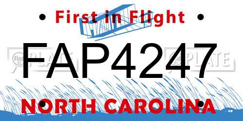 FAP4247 North Carolina License Plate