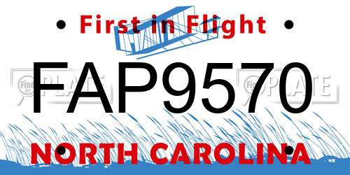 FAP9570 North Carolina License Plate