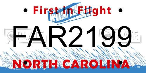 FAR2199 North Carolina License Plate