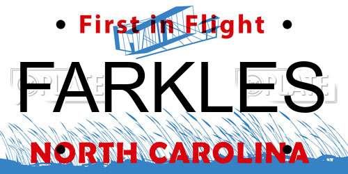 FARKLES North Carolina License Plate