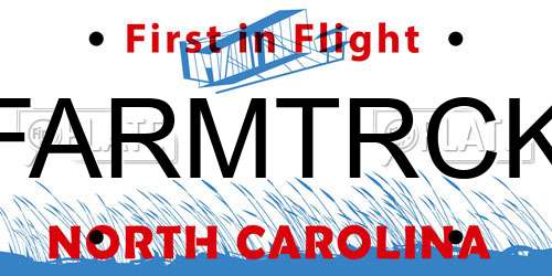 FARMTRCK North Carolina License Plate