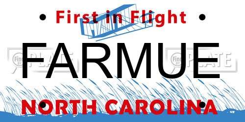 FARMUE North Carolina License Plate