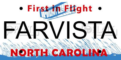 FARVISTA North Carolina License Plate