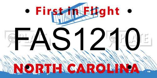FAS1210 North Carolina License Plate