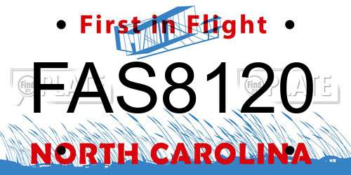 FAS8120 North Carolina License Plate