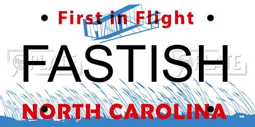 FASTISH North Carolina License Plate