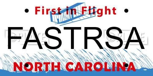 FASTRSA North Carolina License Plate