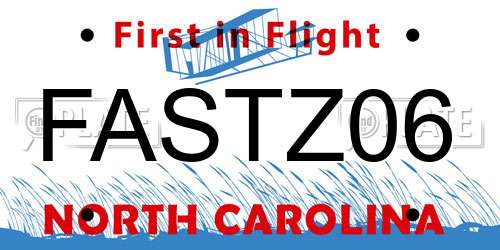 FASTZ06 North Carolina License Plate
