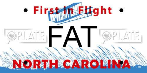 FAT North Carolina License Plate