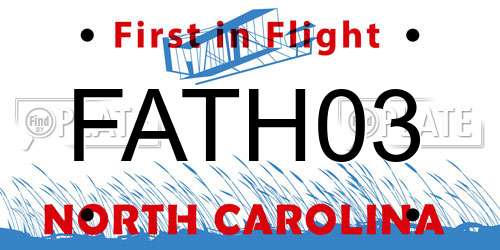 FATH03 North Carolina License Plate
