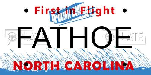 FATHOE North Carolina License Plate