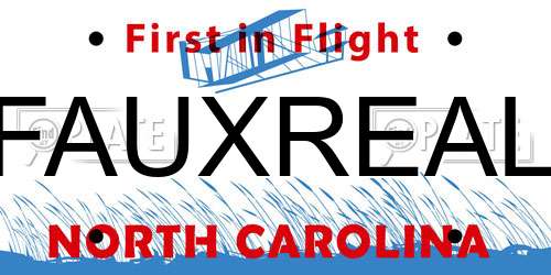 FAUXREAL North Carolina License Plate