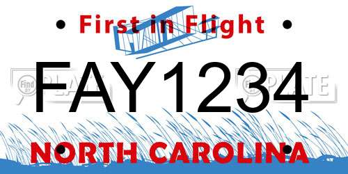 FAY1234 North Carolina License Plate