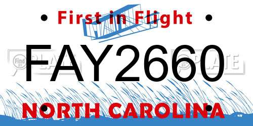 FAY2660 North Carolina License Plate