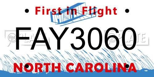 FAY3060 North Carolina License Plate