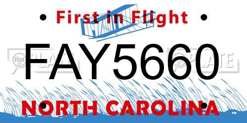 FAY5660 North Carolina License Plate