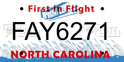 FAY6271 North Carolina License Plate