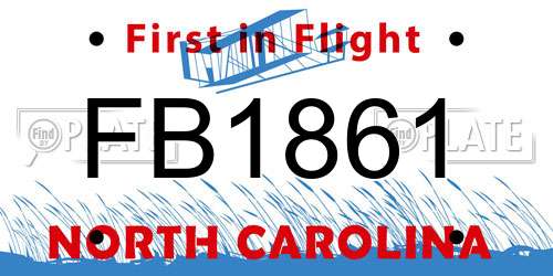 FB1861 North Carolina License Plate