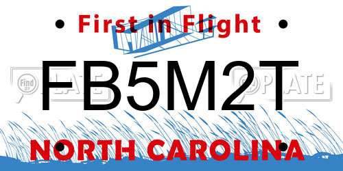 FB5M2T North Carolina License Plate