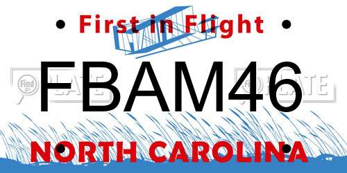 FBAM46 North Carolina License Plate