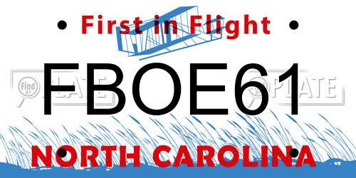 FBOE61 North Carolina License Plate