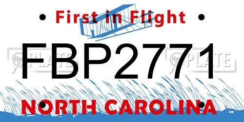 FBP2771 North Carolina License Plate
